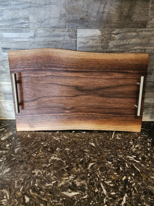 Charcuterie Board | Walnut with Stainless Steel Handles