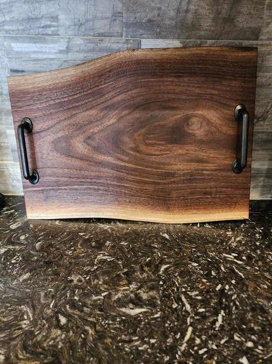Charcuterie Board | Walnut with Black Handles
