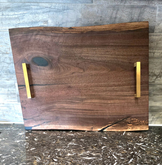 Charcuterie Board | Walnut with Brass Handles